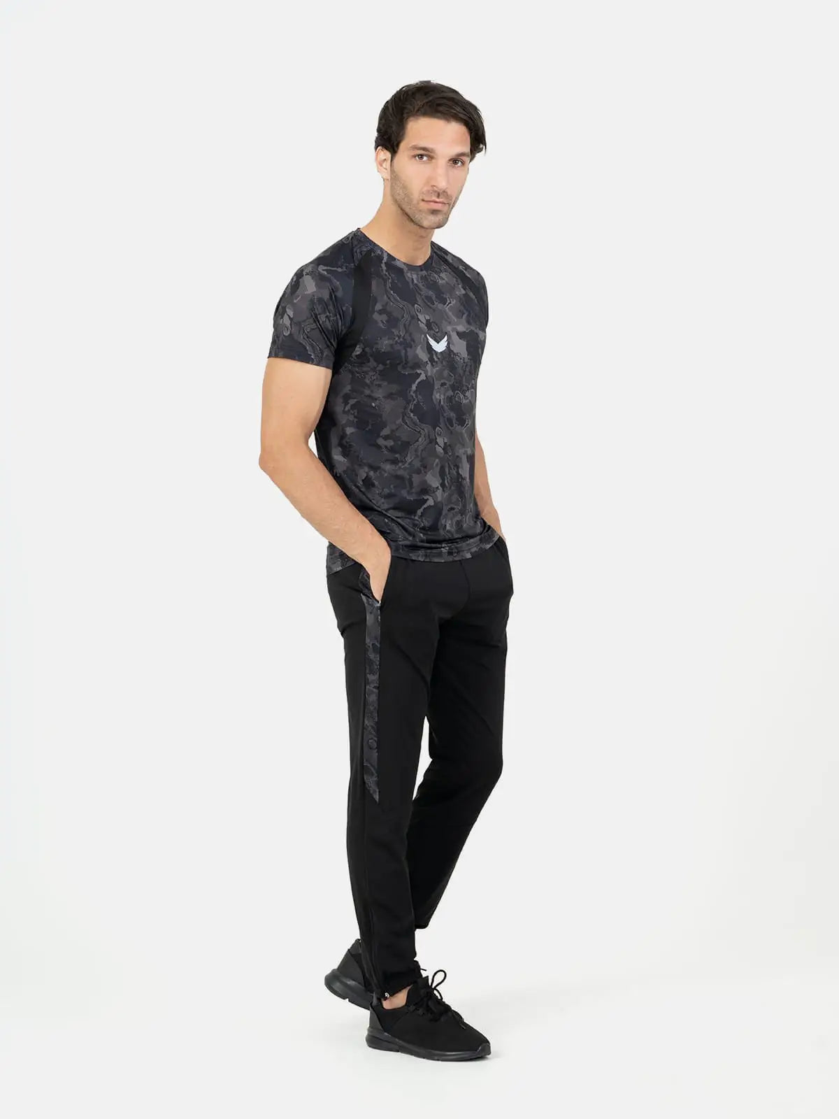 Dri-Fit Full Camouflage Short Sleeve T-shirt - Black/Gray Dri-Fit Full Camouflage Short Sleeve T-shirt - Black/Gray