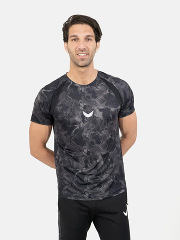 Dri-Fit Full Camouflage Short Sleeve T-shirt - Black/Gray Dri-Fit Full Camouflage Short Sleeve T-shirt - Black/Gray