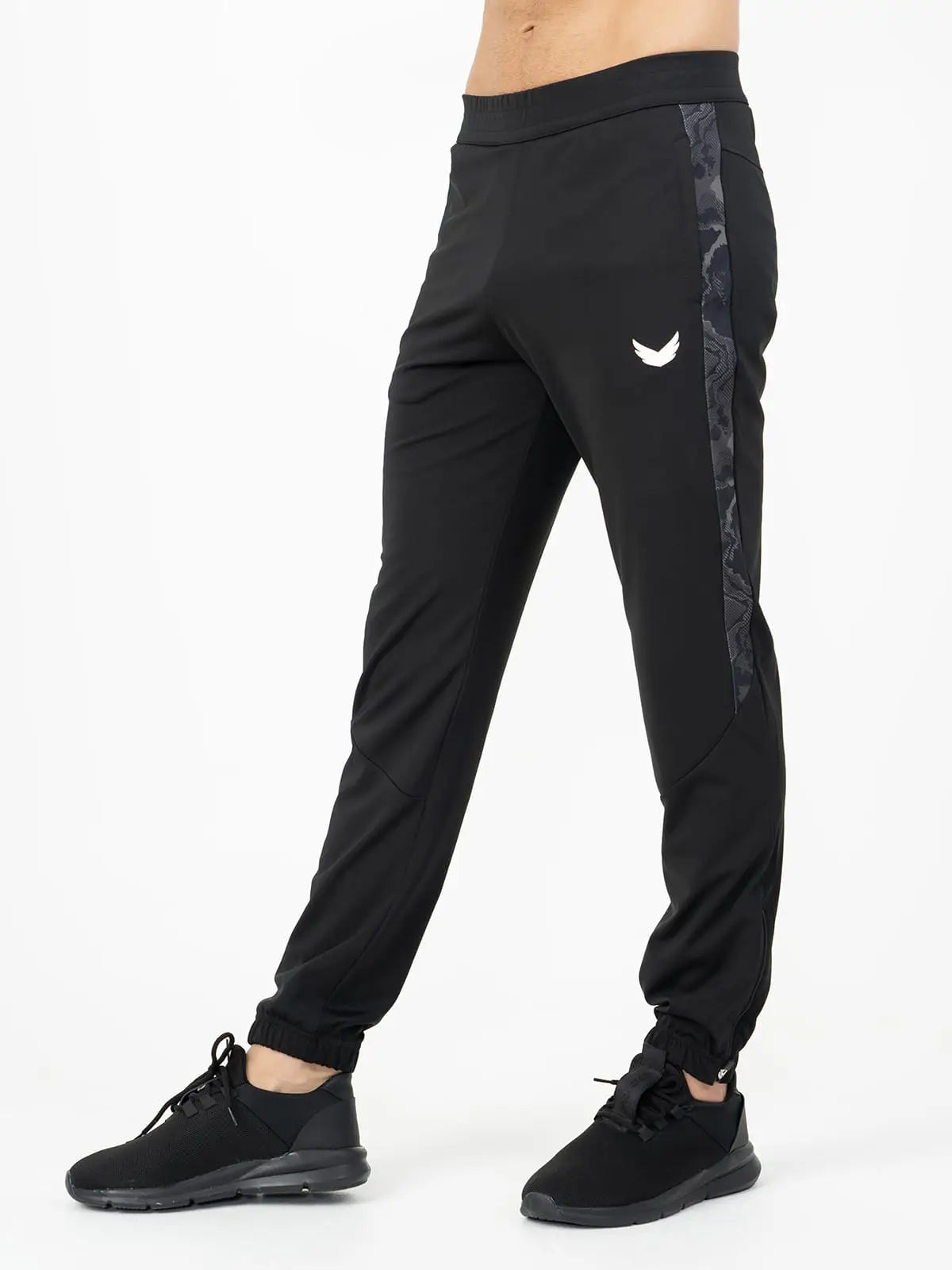 Regular Fit Side Stripe Camouflage Training Pants - Black Regular Fit Side Stripe Camouflage Training Pants - Black