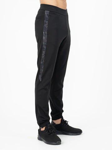 Regular Fit Side Stripe Camouflage Training Pants - Black Regular Fit Side Stripe Camouflage Training Pants - Black