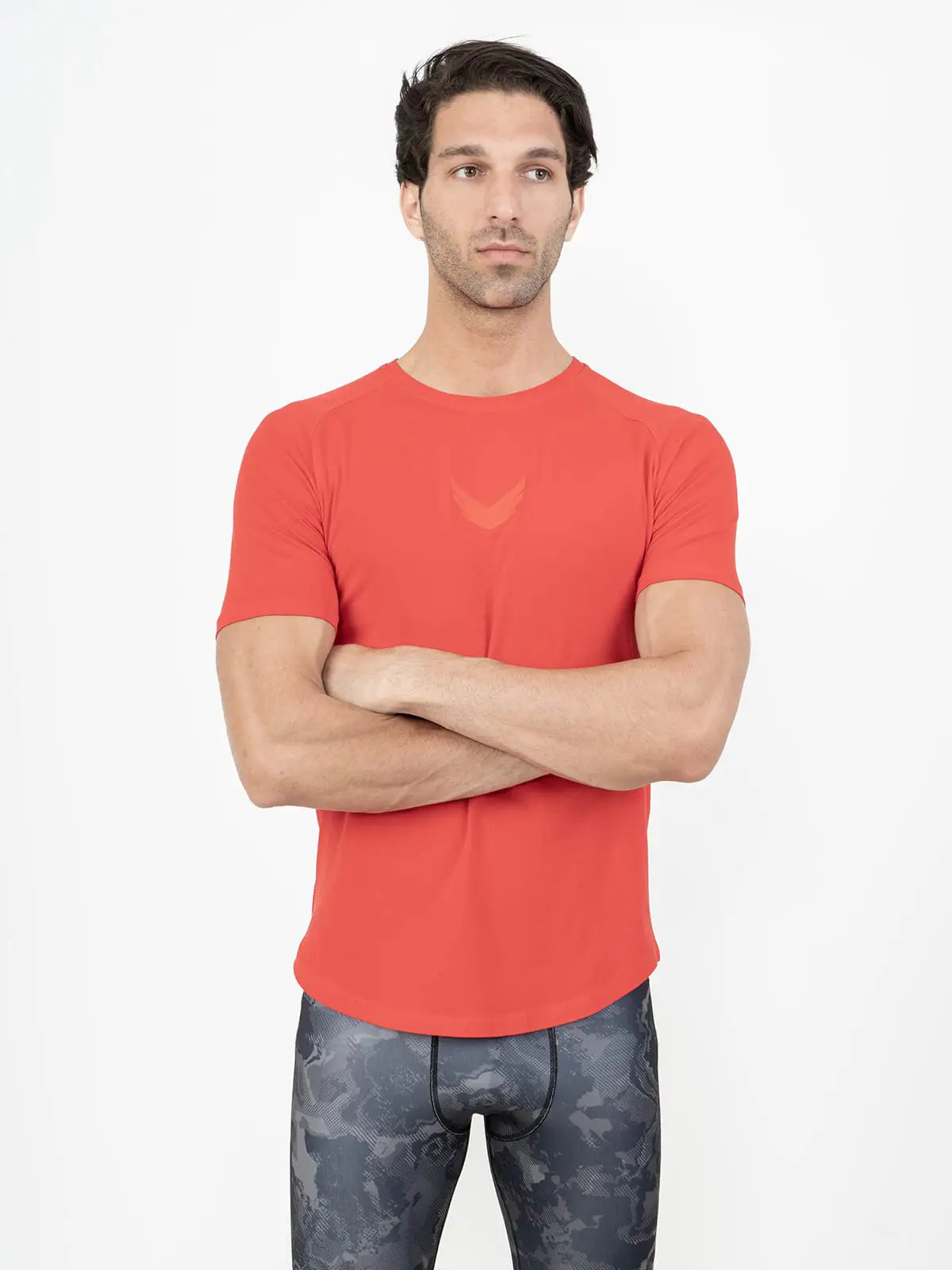 Curved Hem Basic Short Sleeve Training T-shirt - Chilli Red Curved Hem Basic Short Sleeve Training T-shirt - Chilli Red