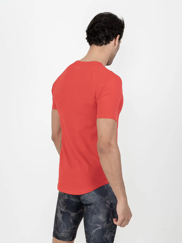 Curved Hem Basic Short Sleeve Training T-shirt - Chilli Red Curved Hem Basic Short Sleeve Training T-shirt - Chilli Red