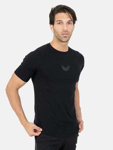 Curved Hem Basic Short Sleeve Training T-shirt - Black Curved Hem Basic Short Sleeve Training T-shirt - Black