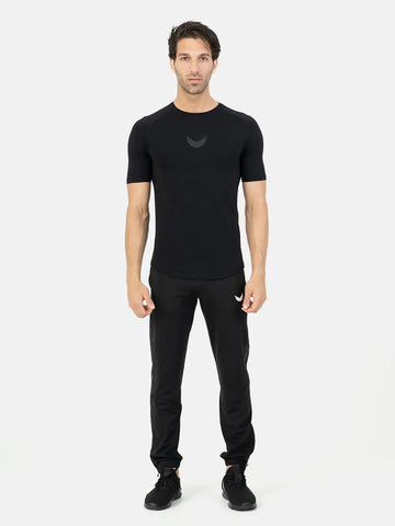 Curved Hem Basic Short Sleeve Training T-Shirt - black Curved Hem Basic Short Sleeve Training T-Shirt - black