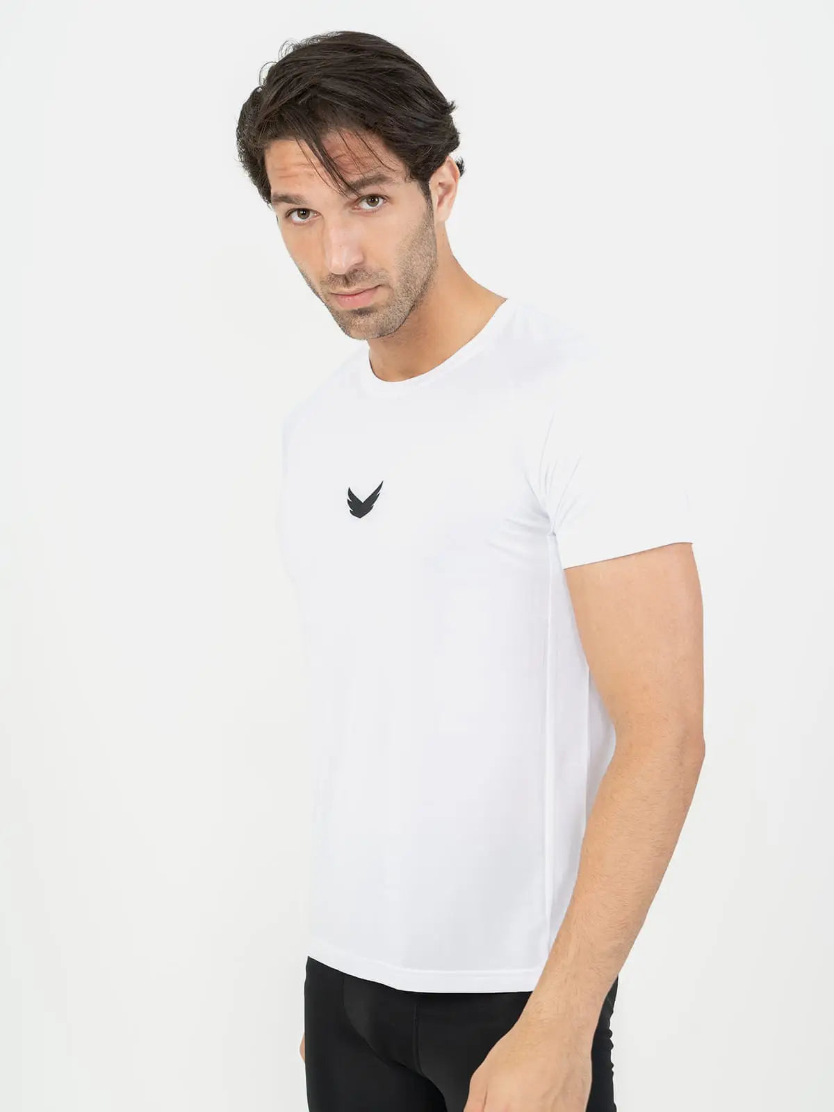 Curved Hem Basic Short Sleeve Training T-Shirt - white  Curved Hem Basic Short Sleeve Training T-Shirt - white