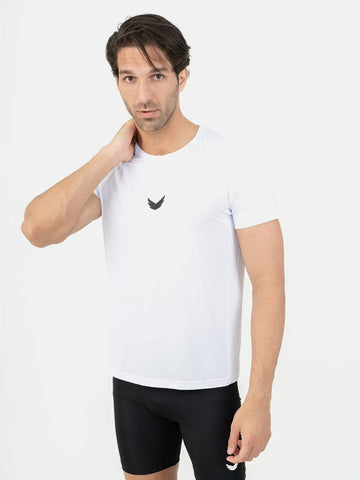 Curved Hem Basic Short Sleeve Training T-Shirt - white  Curved Hem Basic Short Sleeve Training T-Shirt - white
