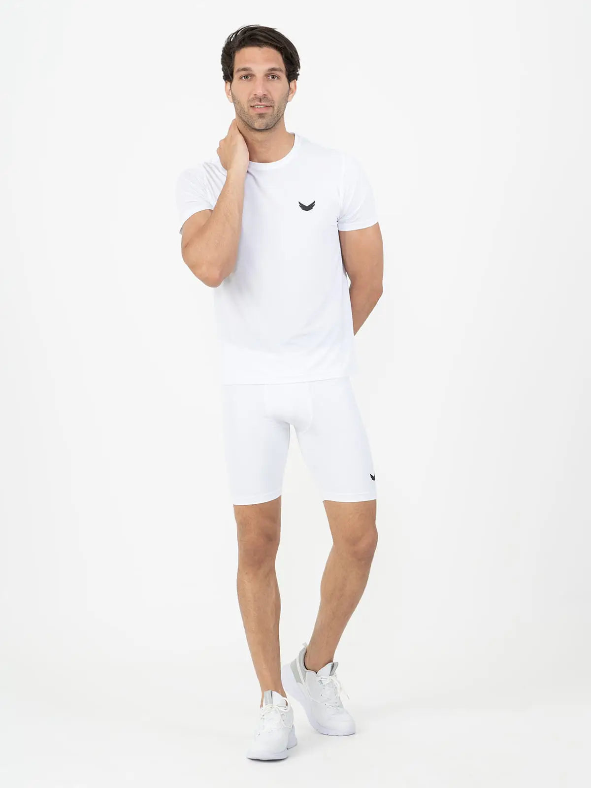 Compression Long Training Shorts - White Compression Long Training Shorts - White