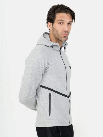 Front Wings Stripe Full Zip Training Hoodie - Grey Front Wings Stripe Full Zip Training Hoodie - Grey