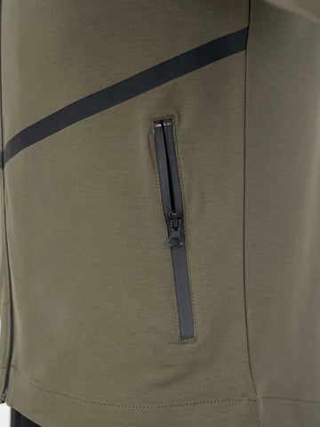 Front Wings Stripe Full Zip Training Hoodie - Olive Front Wings Stripe Full Zip Training Hoodie - Olive