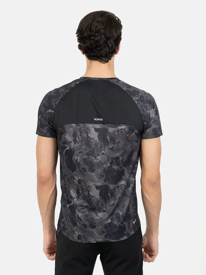 Dri-Fit Full Camouflage Short Sleeve T-shirt - Black/Gray