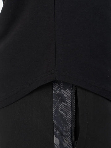 Curved Hem Basic Short Sleeve Training T-Shirt - black