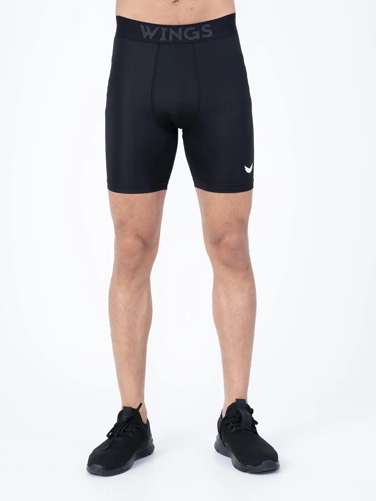 Wings Compression Long Training Shorts – Black
