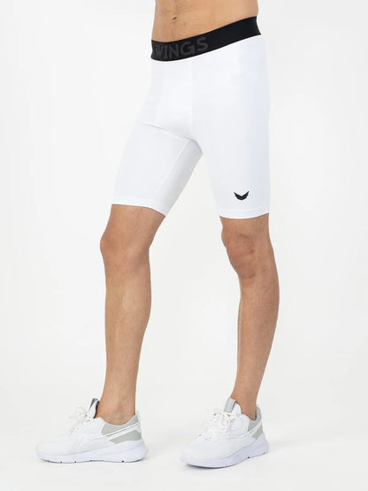 Compression Long Training Shorts - White