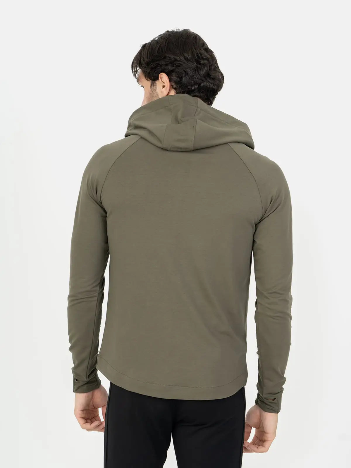 Front Wings Stripe Full Zip Training Hoodie - Olive