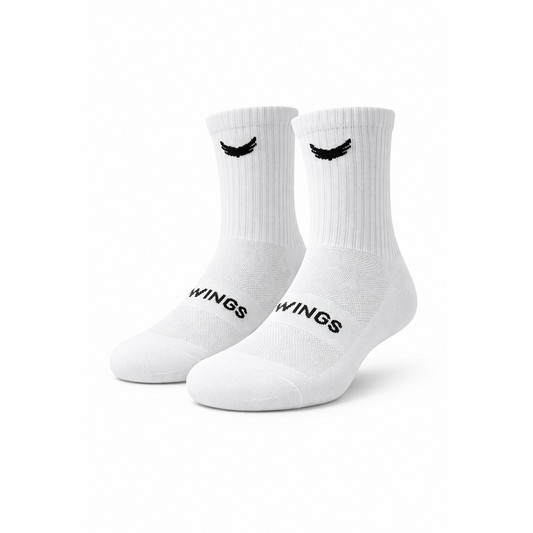 WINGS Performance Crew Socks-White