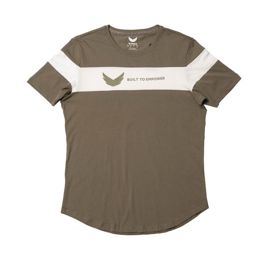 Build To Empower Tee - Khaki/White
