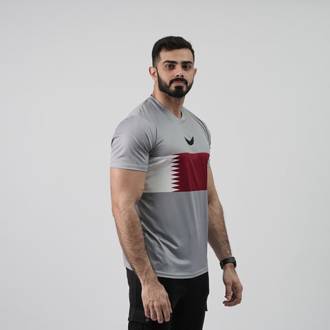 Qatar Flag - Light Grey